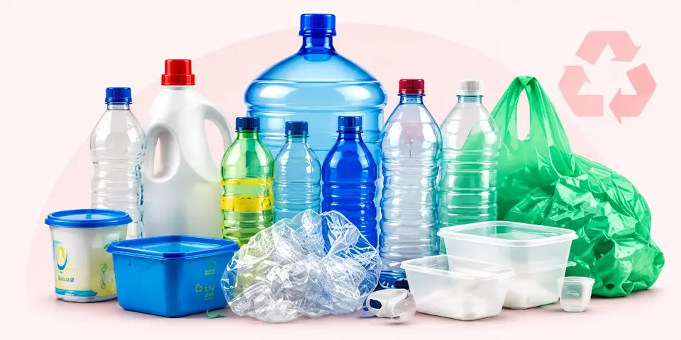 PET bottles, drums and household plastic