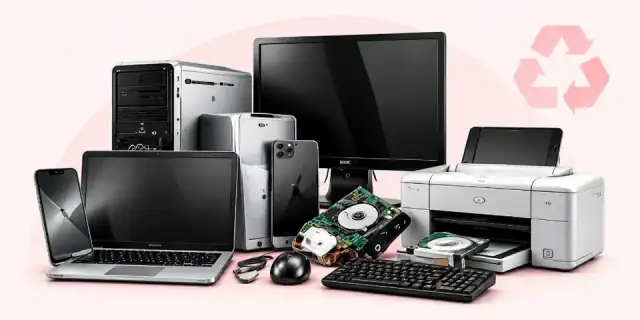 Old laptops, monitors, phones and a printer